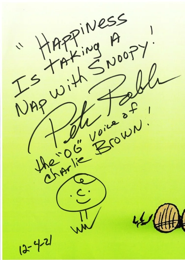 Peter Robbins — PETER ROBBINS Charlie Brown Signed 11X17 Photo "Peanuts" With Sketch JSA CG62494, image 2