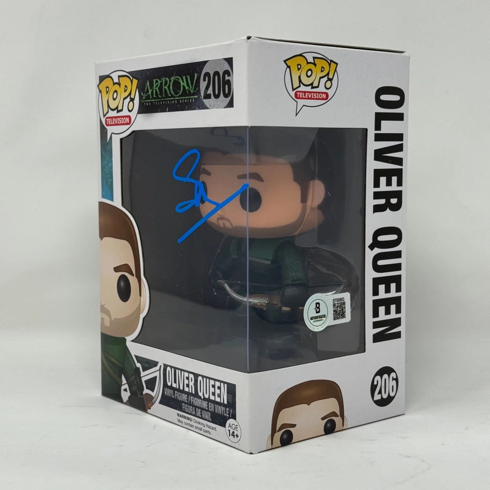 Stephen Amell — Stephen Amell Signed Arrow Oliver Queen Funko Pop #206 Autograph Beckett COA, изображение 3