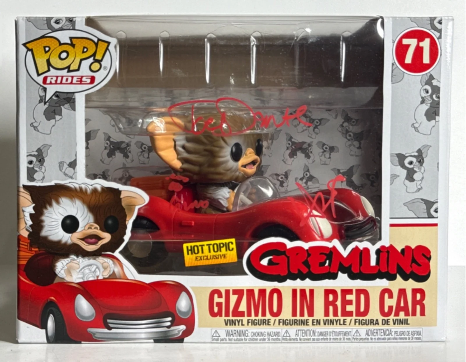 Howie Mandel — Howie Mandel Joe Dante Signed Gremlins Gizmo In Red Car Funko #71 BAS U80026