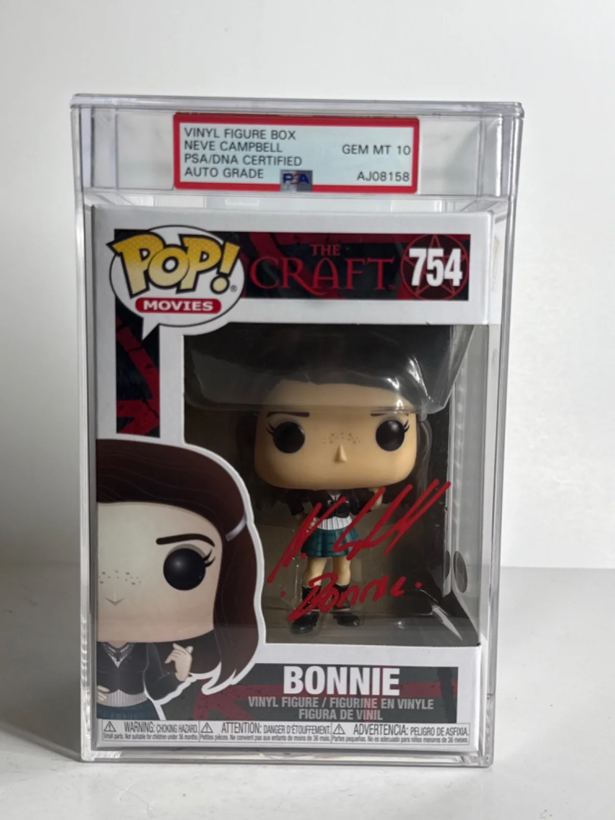 Neve Campbell — Neve Campbell Signed Bonnie The Craft Funko #754 Encapsulated Gem Mt 10 PSA