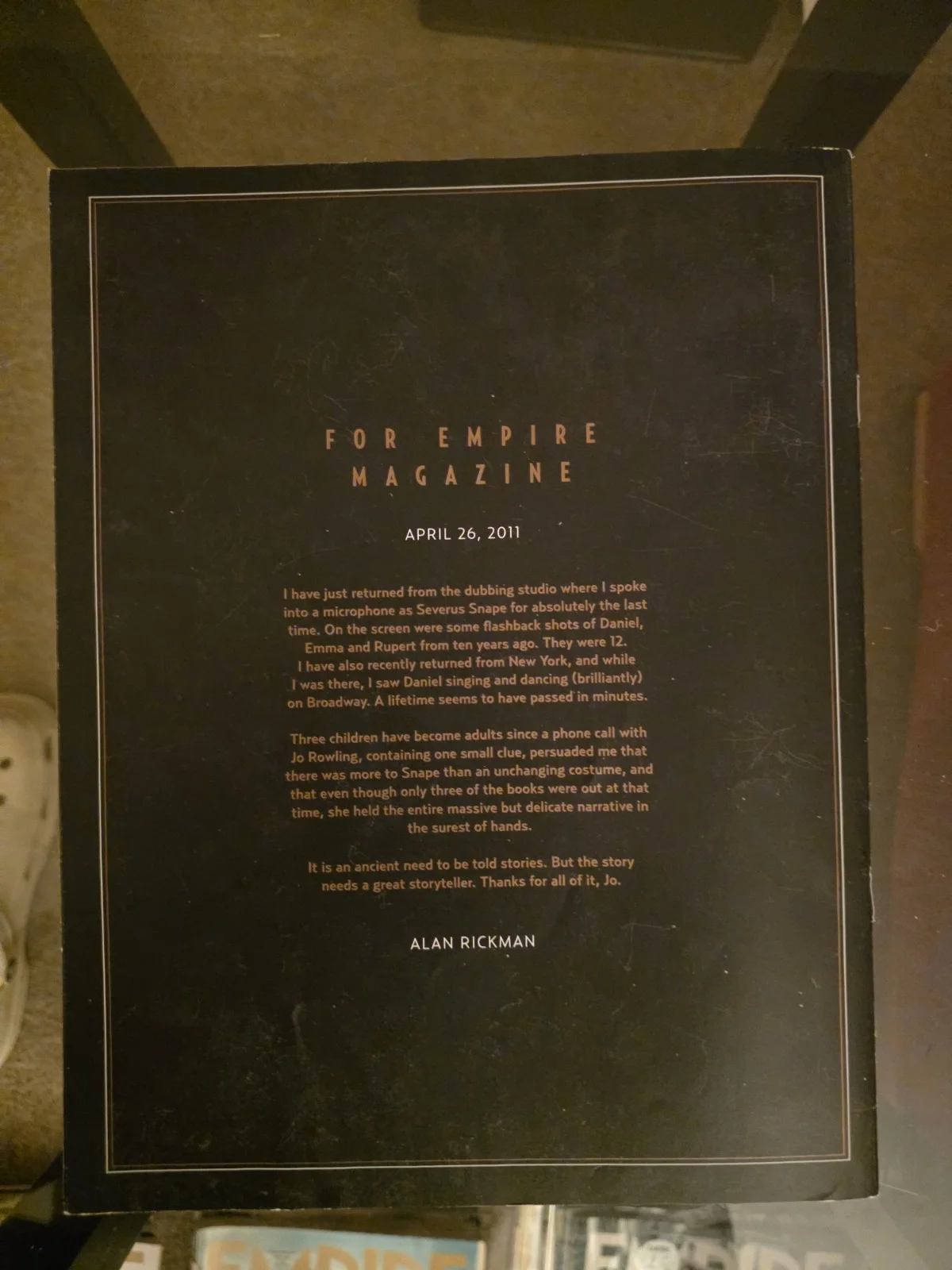 Harry Potter Empire Magazine 'Ultimate Movie Celebration' May 2011 Memrobilia, image 2