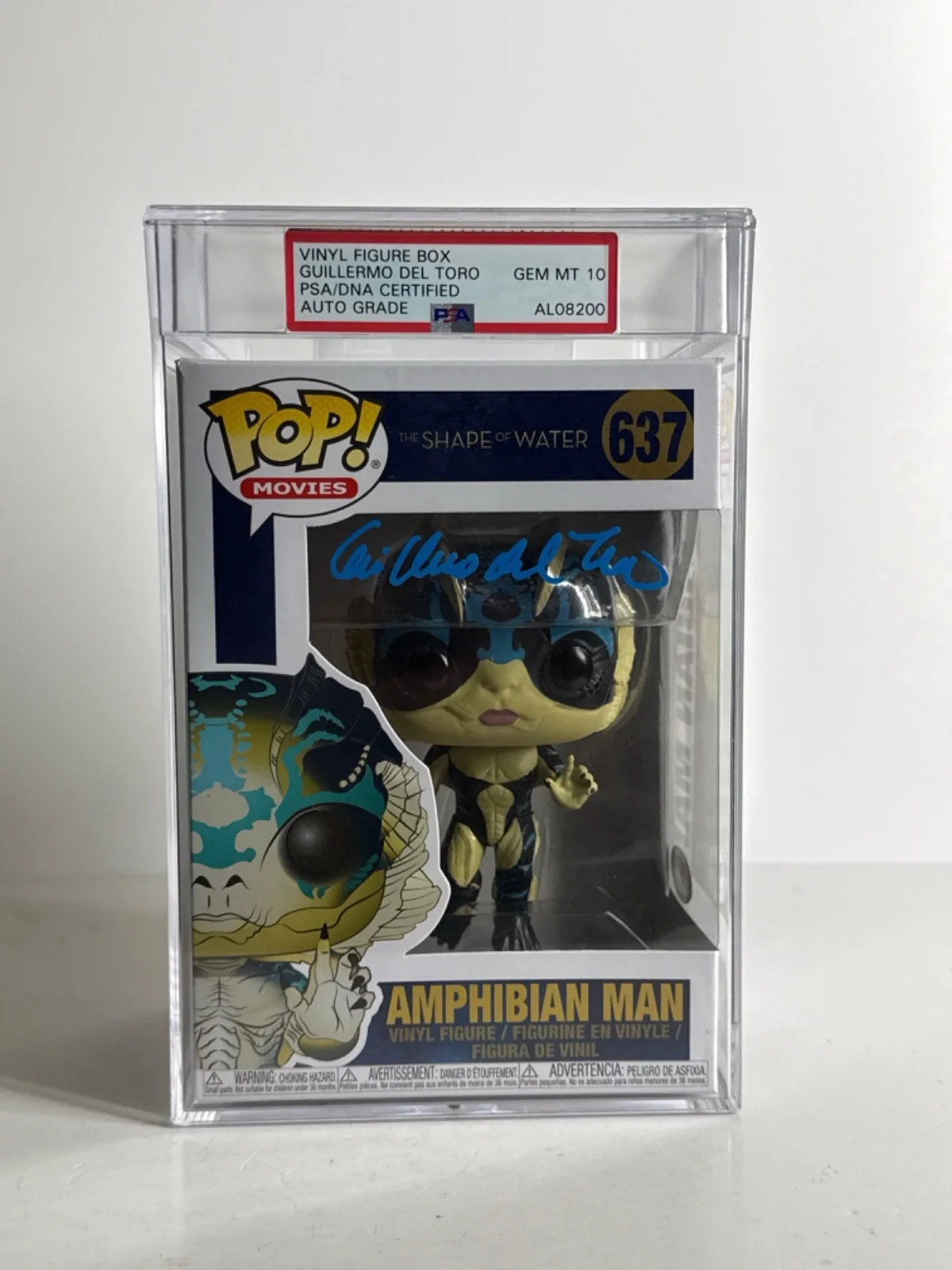 Guillermo Del Toro — Guillermo Del Toro Signed Amphibian Man Funko #637 Gem Mt 10 PSA AL08200, изображение 5