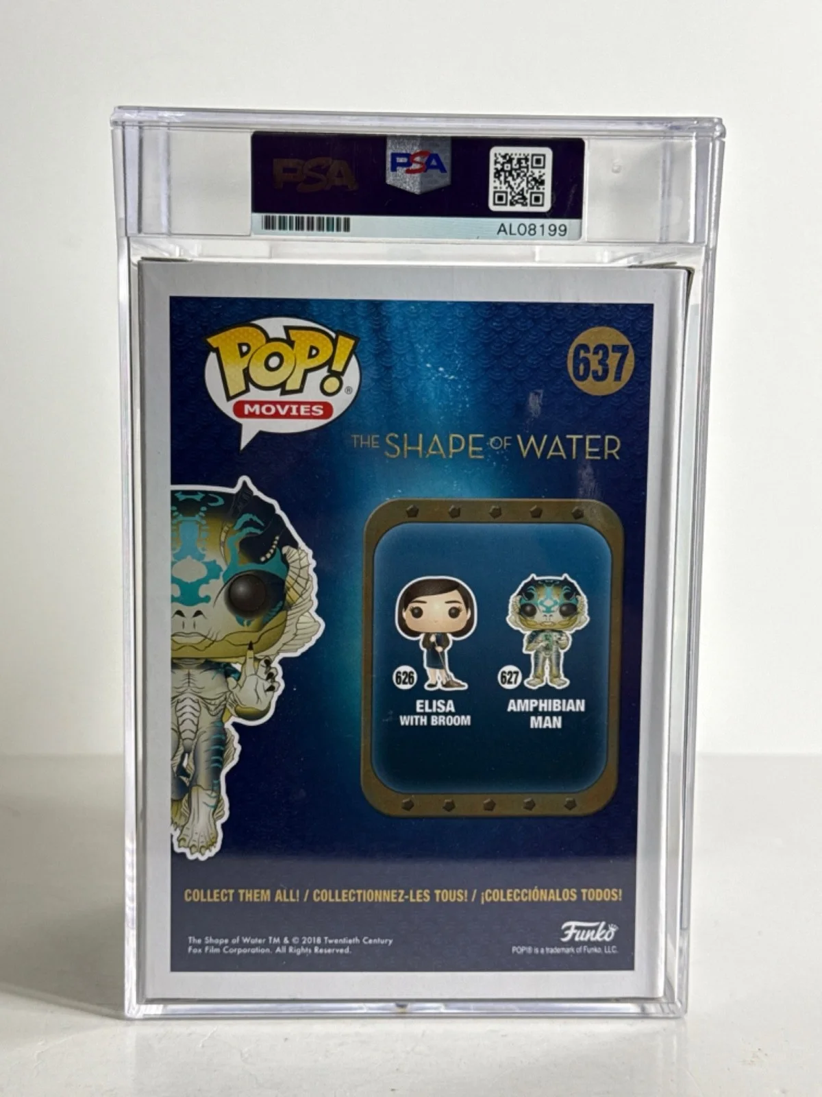 Guillermo Del Toro — Guillermo Del Toro Signed Amphibian Man Funko #637 Gem Mt 10 PSA AL08199, изображение 3