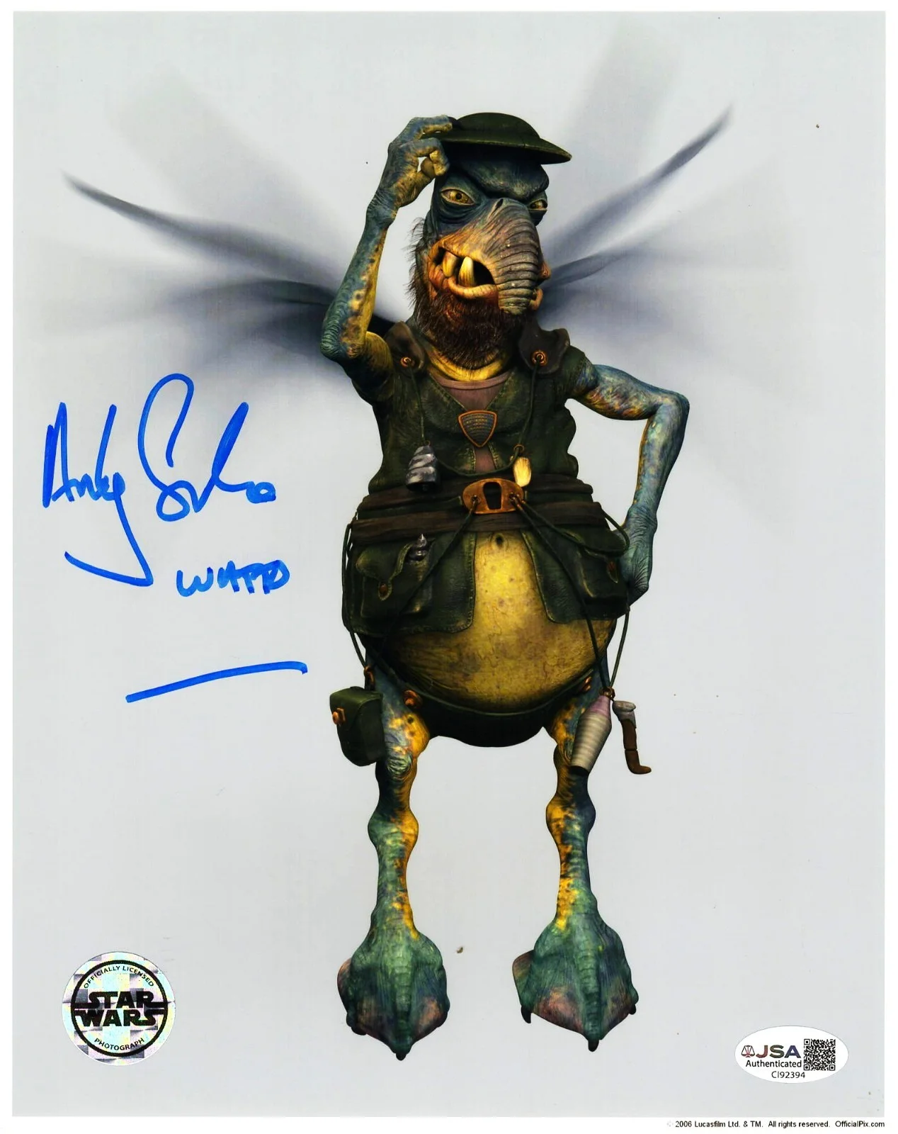 ANDY SECOMBE — ANDY SECOMBE Signed Autograph 8x10 OPX Photo "STAR WARS" Watto JSA #CI92394
