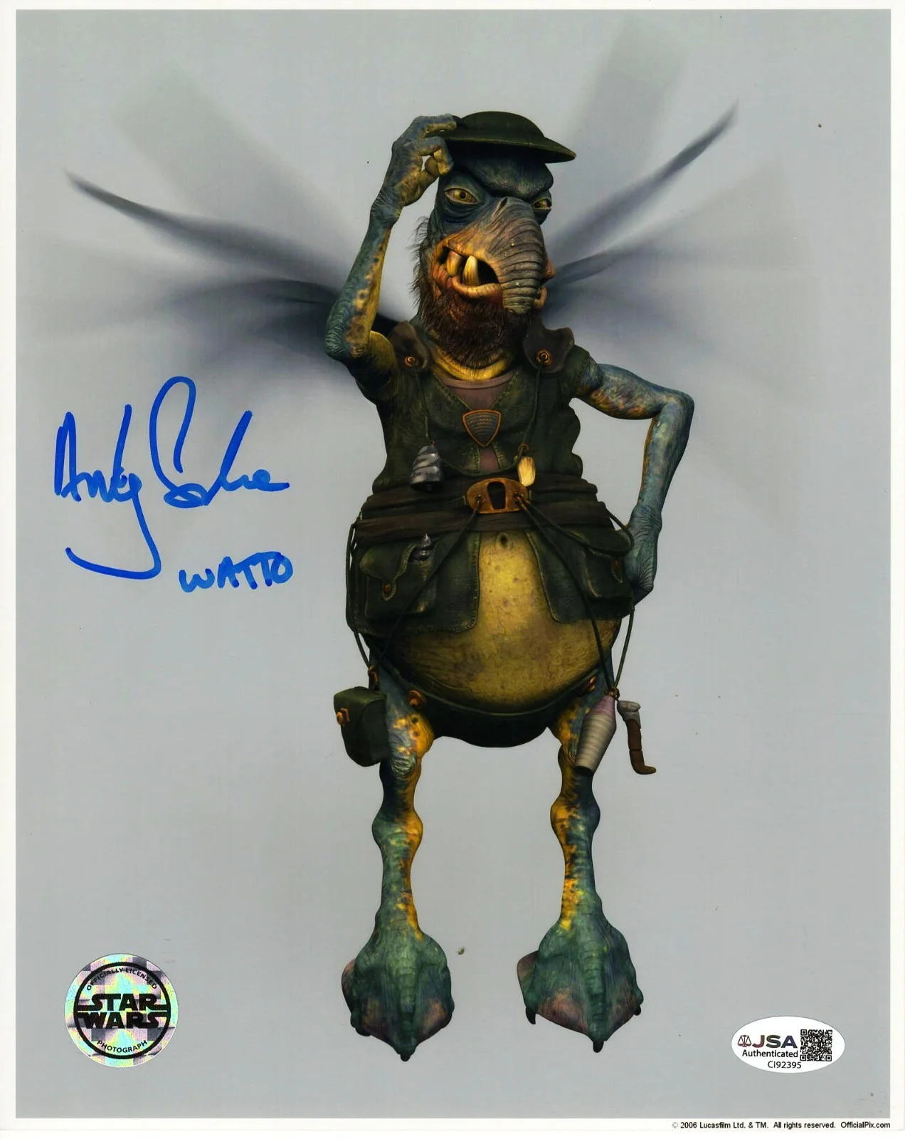 ANDY SECOMBE — ANDY SECOMBE Signed Autograph 8x10 OPX Photo "STAR WARS" Watto JSA #CI92395