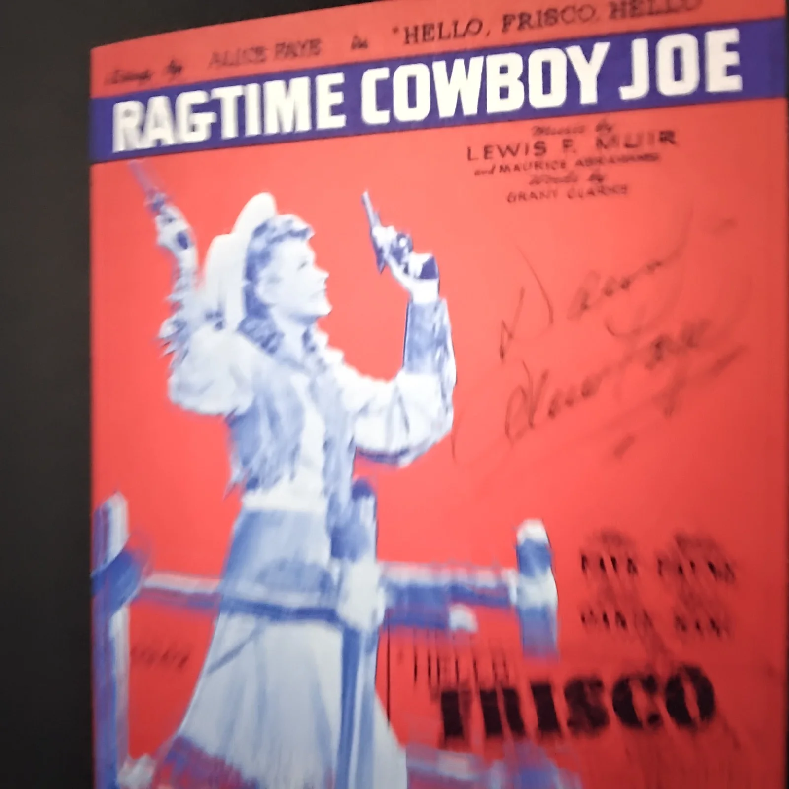 Alice Faye SIGNED Card 30s Film Actress Fallen Angel Gangs All Here Hello Frisco, изображение 4