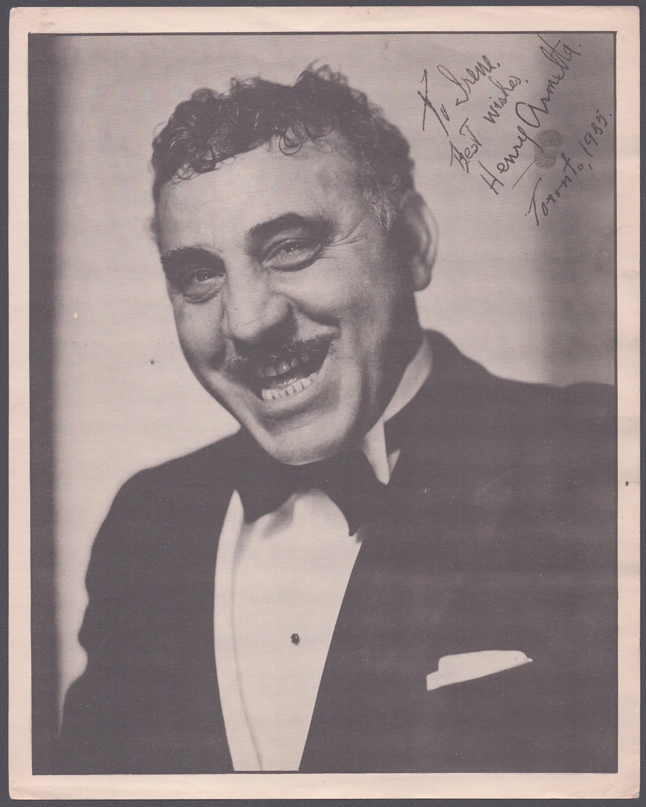 Henry Armetta — HENRY ARMETTA - AUTOGRAPHED INSCRIBED PHOTOGRAPH 1935