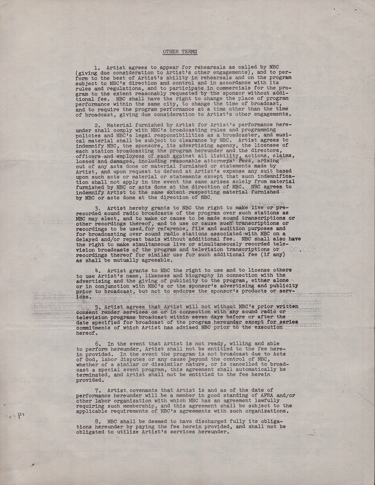 Arthur Kennedy — ARTHUR KENNEDY - CONTRACT SIGNED 11/28/1952, image 3