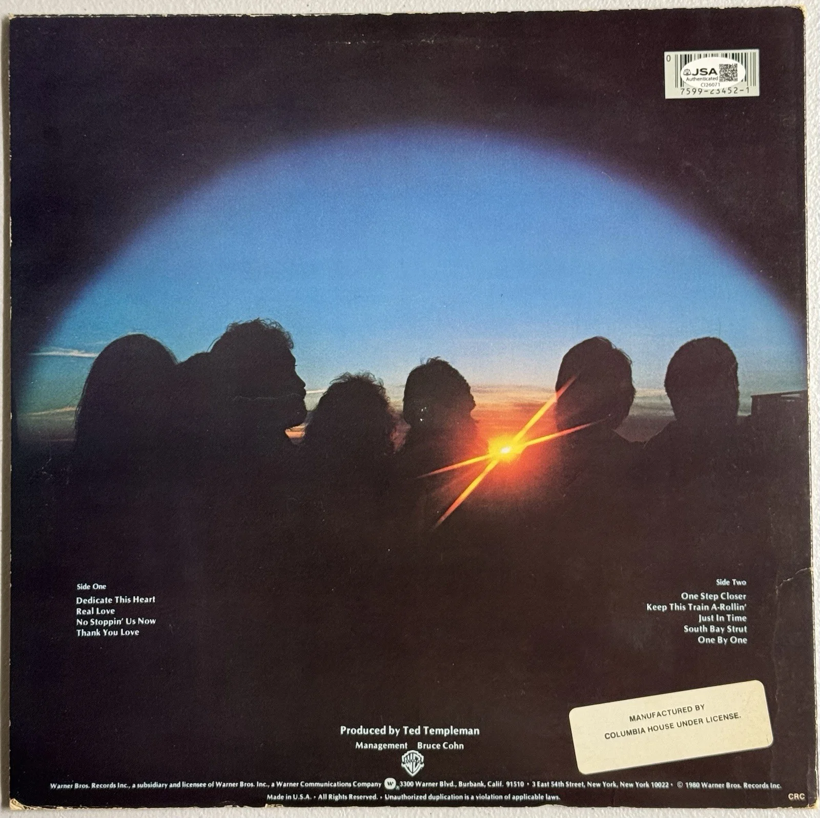 Patrick Simmons & John McFee Signed Doobie Brothers One Step Closer Vinyl JSA, image 2