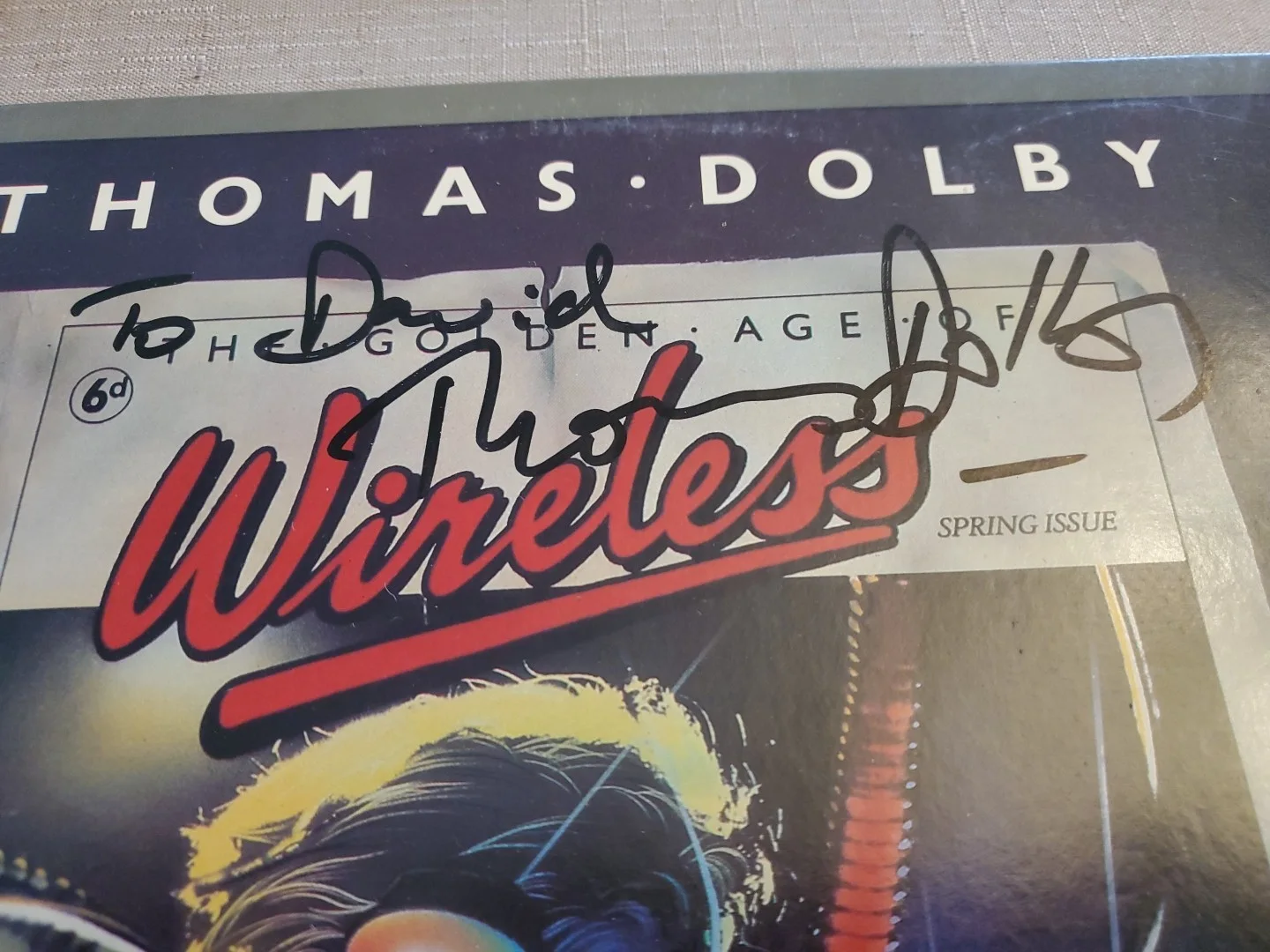 Vtg Thomas Dolby Signed The Golden Age Of Wireless Vinyl Record Lp Album Read, изображение 3