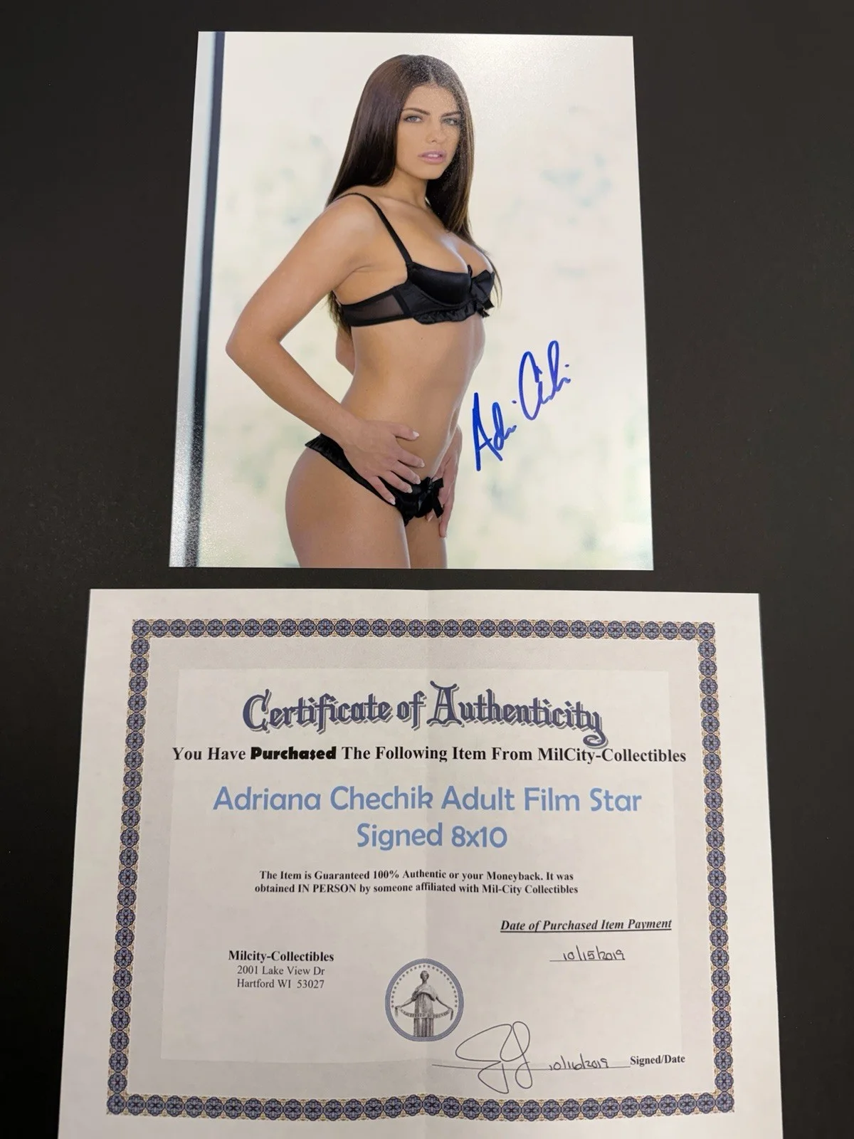 Adriana Chechik signed 8x10 MilCity-Collectibles COA, image 2
