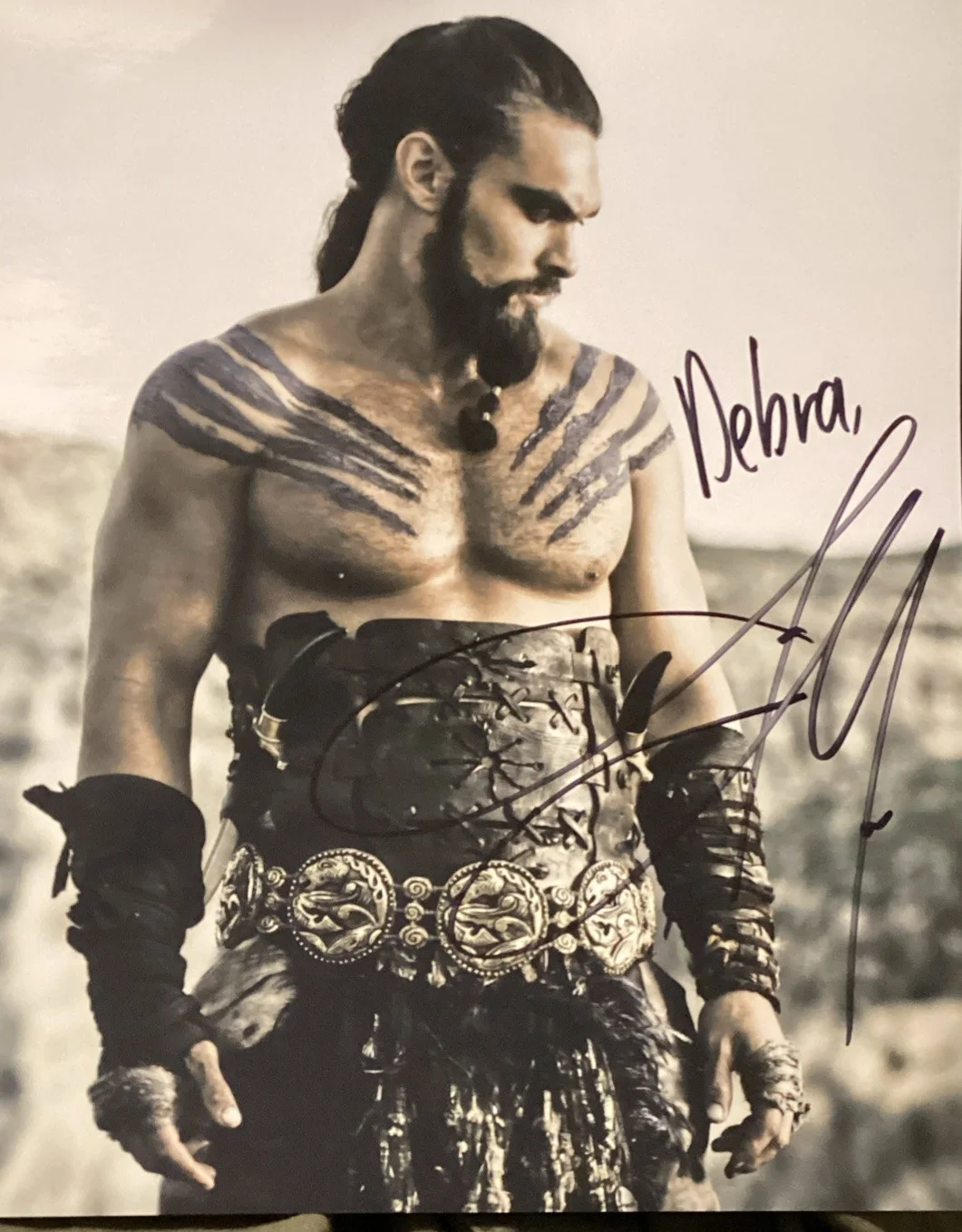 Jason Momoa — GAME OF THRONES JASON MOMOA Signed 8x10 Photo & Funko Pop / Autograph Khal Drogo, изображение 2