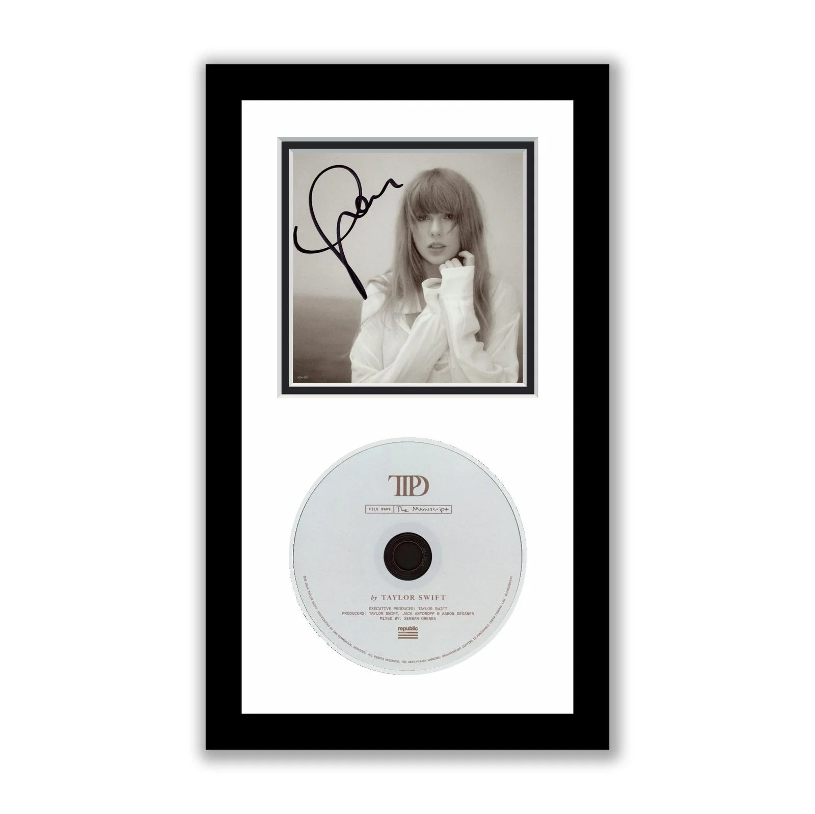 Taylor Swift — Taylor Swift Autographed Signed Framed CD The Tortured Poets Department ACOA