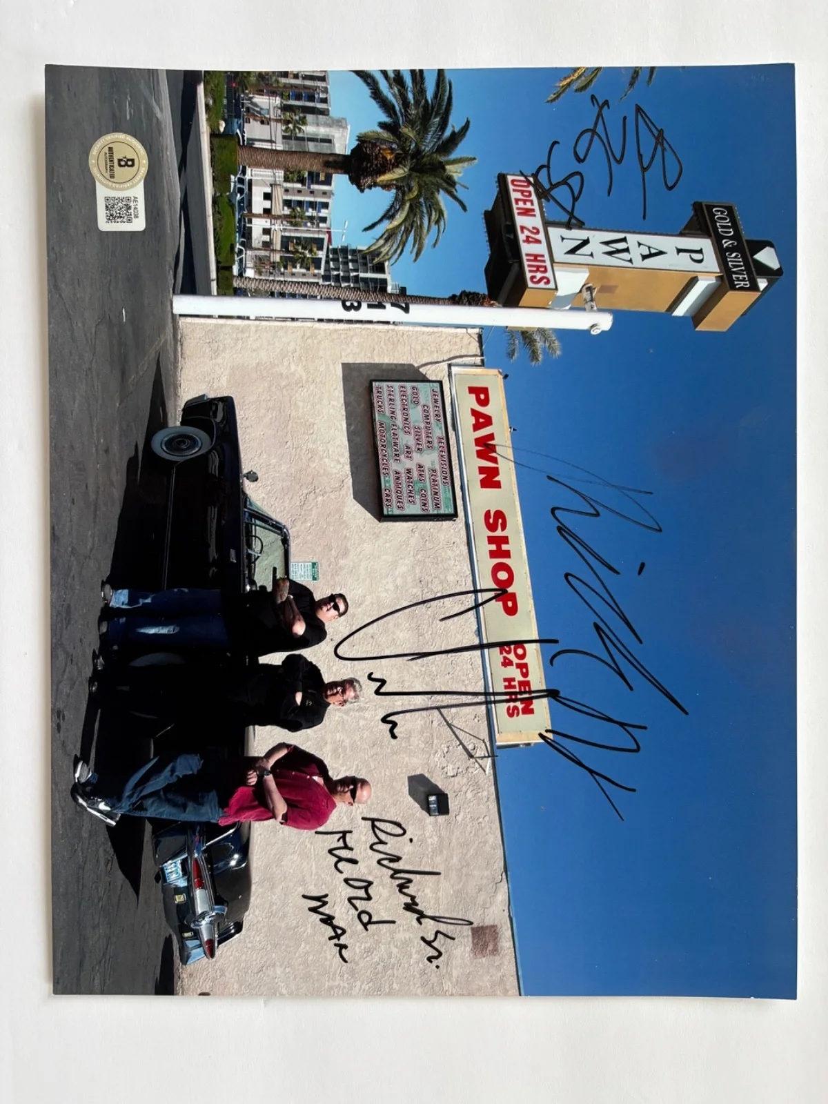 PAWN STARS CAST SIGNED 8X10 PHOTO RICK HARRISON OLD MAN BIG HOSS CHUMLEE TV BAS, изображение 2