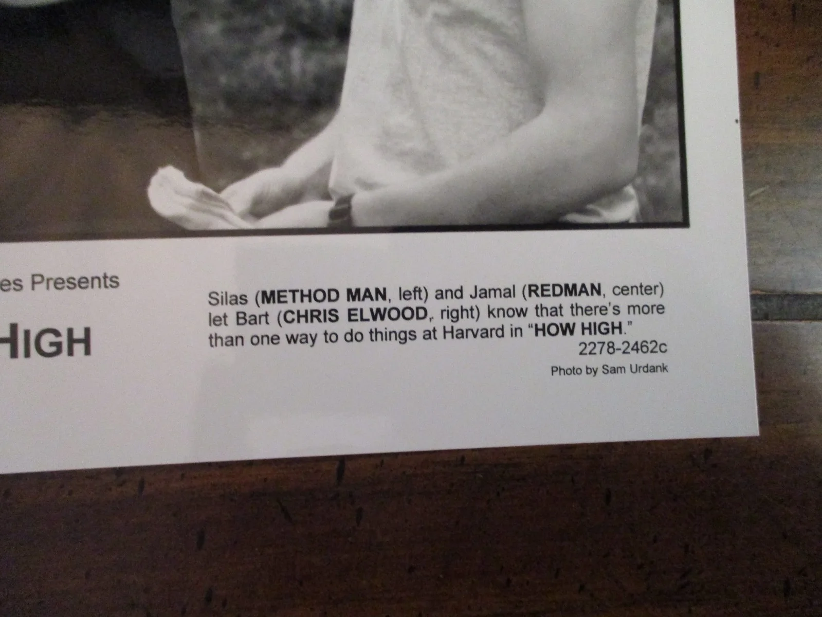Method Man/Redman/Chris Elwood("HOW HIGH")2001 10 x 8 Glossy Black & White Photo, изображение 3