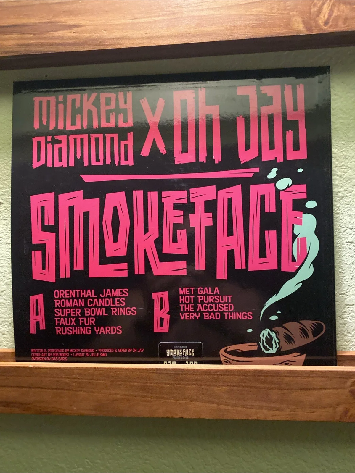 Mickey Diamond Smoke Face Signed Autographed Vinyl Record LP, image 4