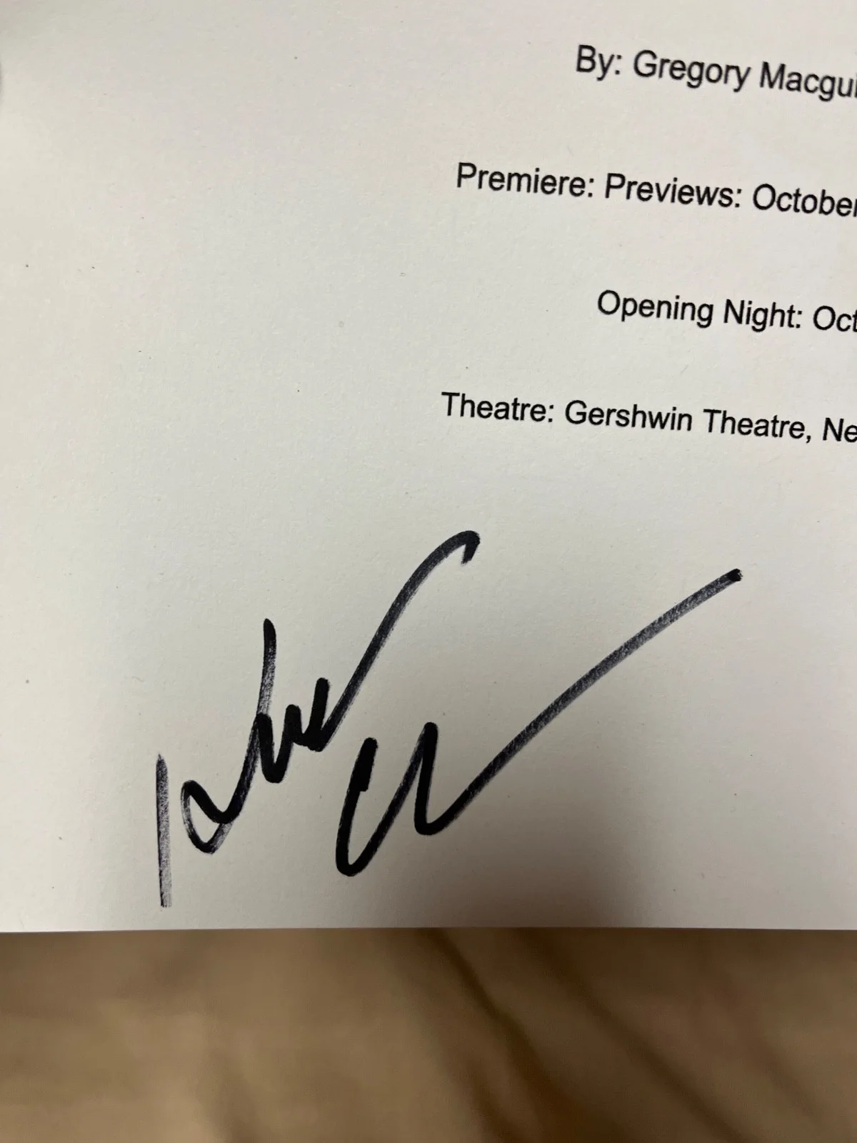 Kristen Chenoweth — Kristen Chenoweth Signed Autographed Wicked Broadway Theatre Play Sheet Rare, image 2