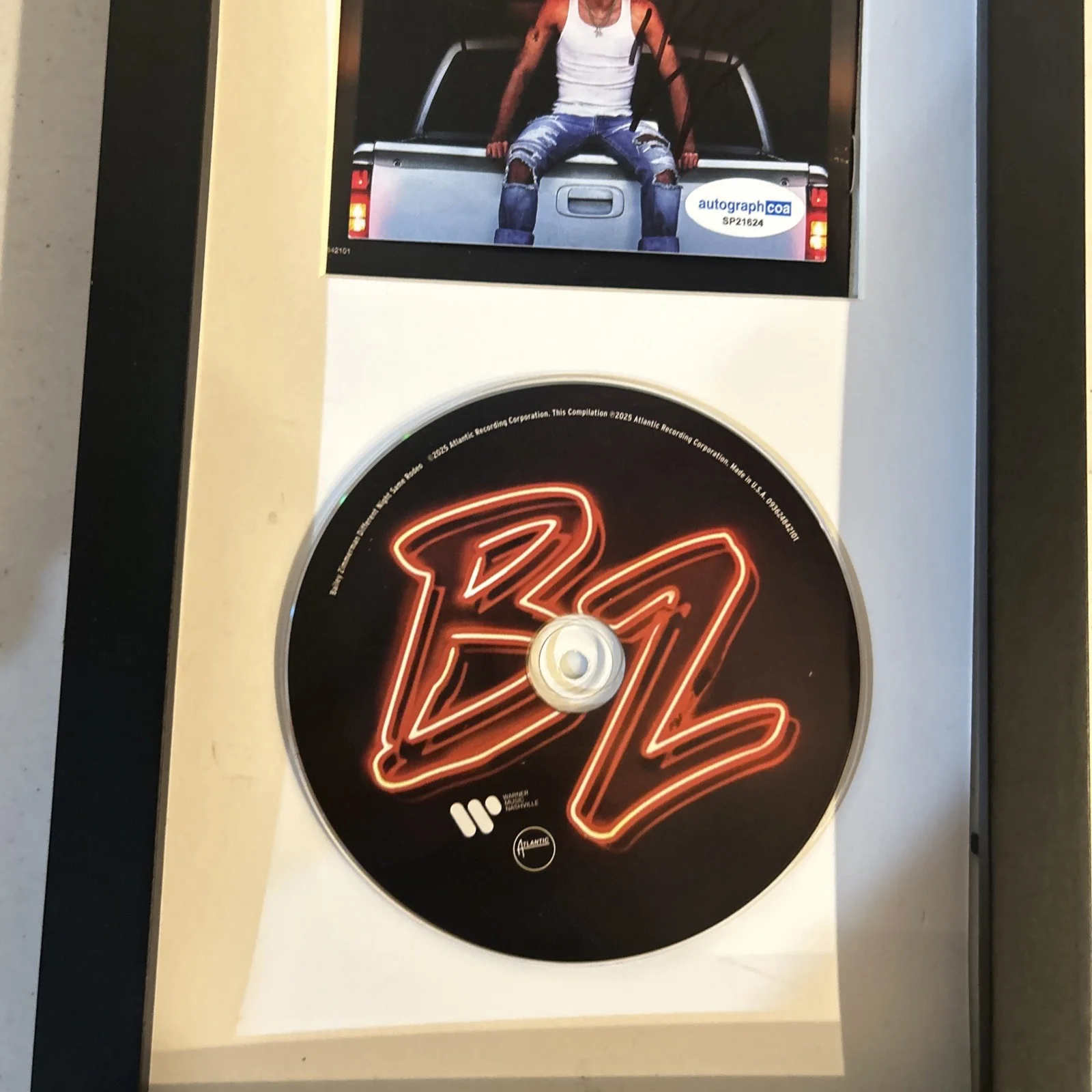 BAILEY ZIMMERMAN SIGNED AUTOGRAPH FRAMED CD ACOA DIFFERENT NIGHT SAME RODEO, image 4