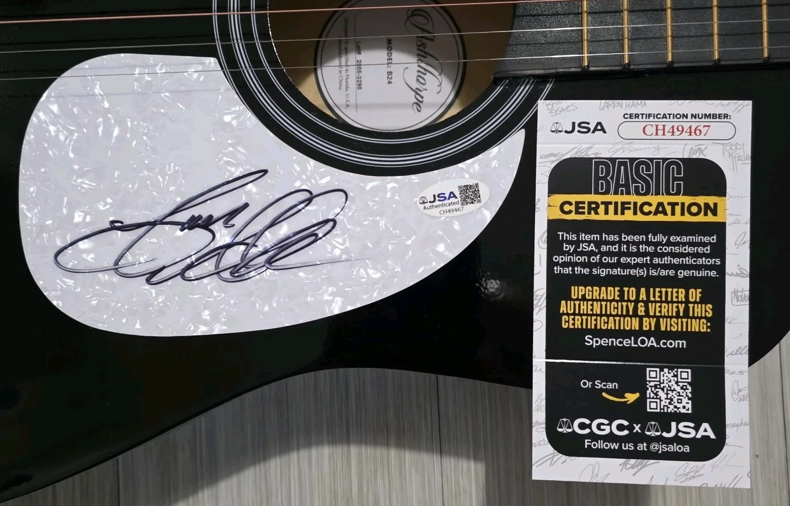 Jason Aldean Country Star Signed Ashthorpe 38" Acoustic Guitar JSA, image 2