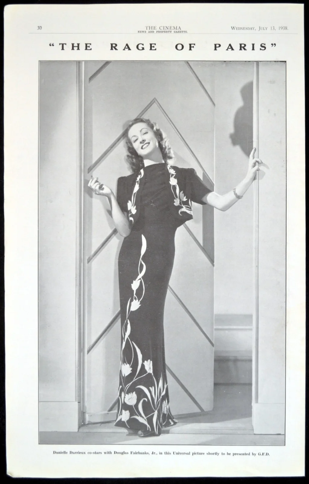 RAGE OF PARIS 1938 Danielle Darrieux, Douglas Fairbanks Jr. 5 PHOTO PAGES, изображение 2