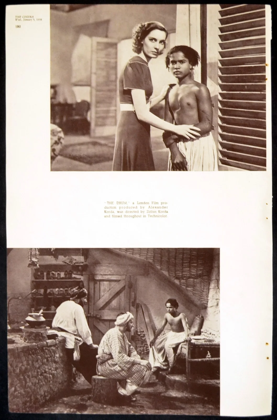 DRUM 1938 Sabu, Raymond Massey, Valerie Hobson Zoltan Korda PHOTO PAGE, изображение 2
