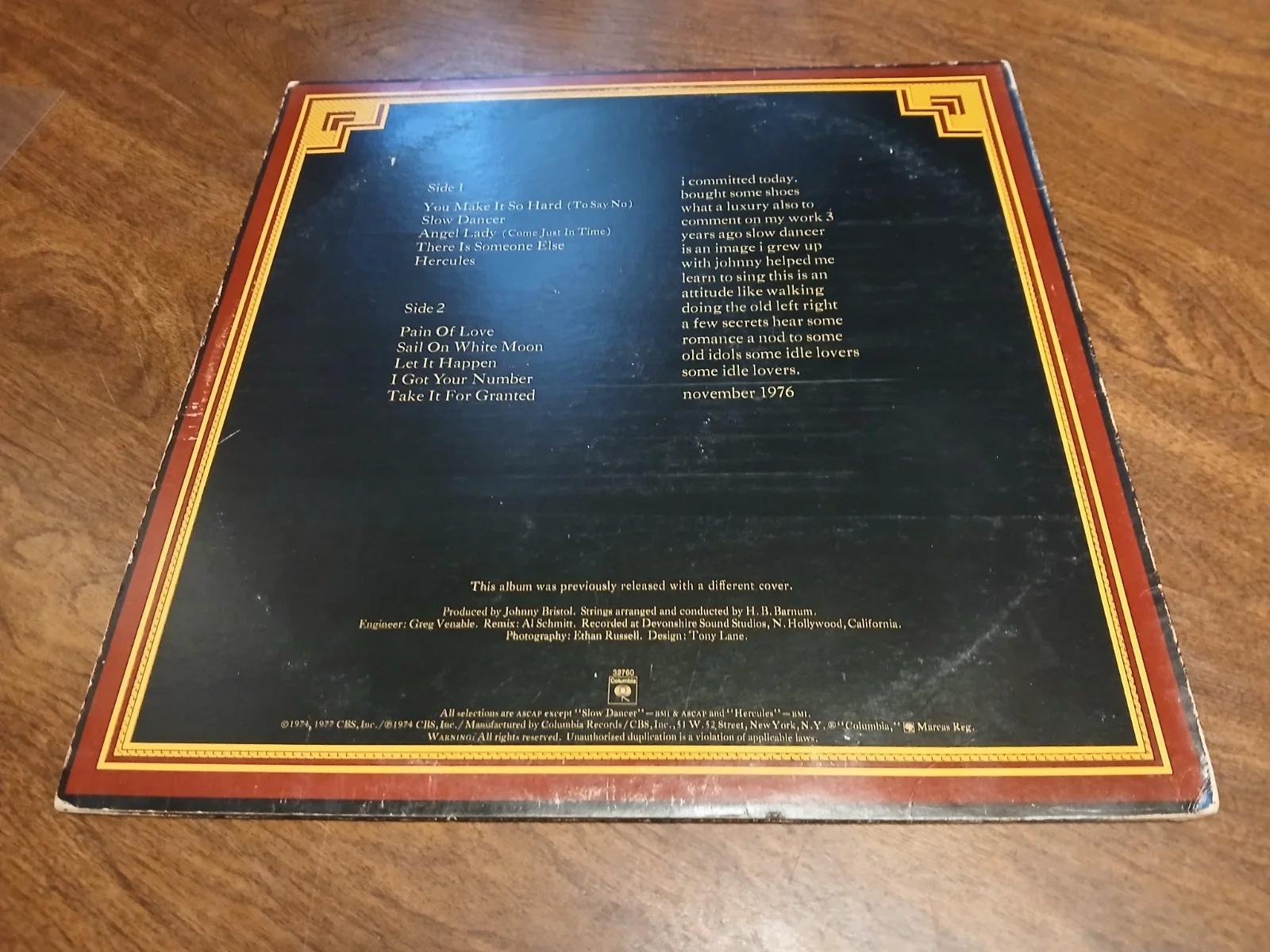 Boz Scaggs signed Slow Dancer Album, image 4