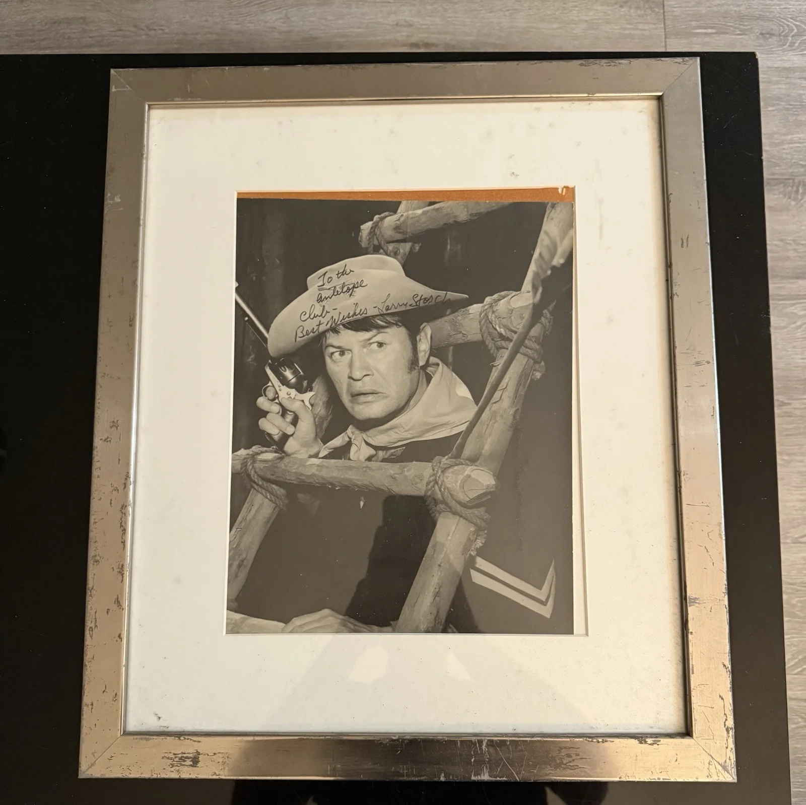 Larry Storch — Troop Agarn Larry Storch autographed real nice team 8x10 BW Framed, image 3