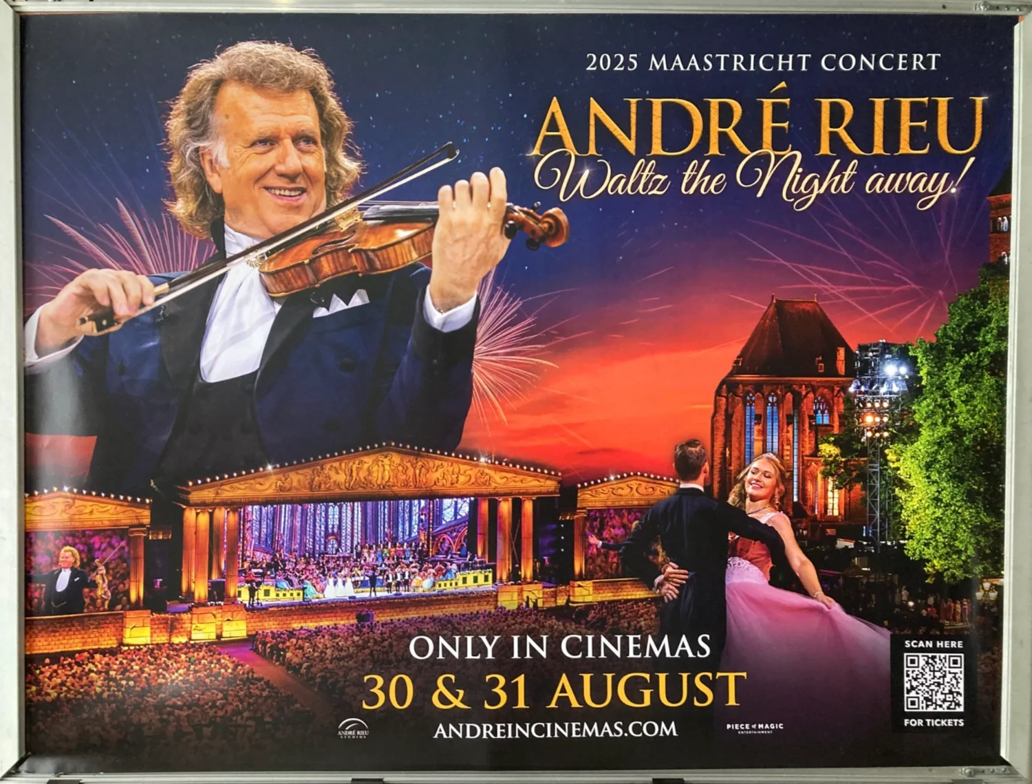 Cinema Poster: ANDRE RIEU WALTZ THE NIGHT AWAY 2025 (Quad) Maastricht Concert, изображение 2