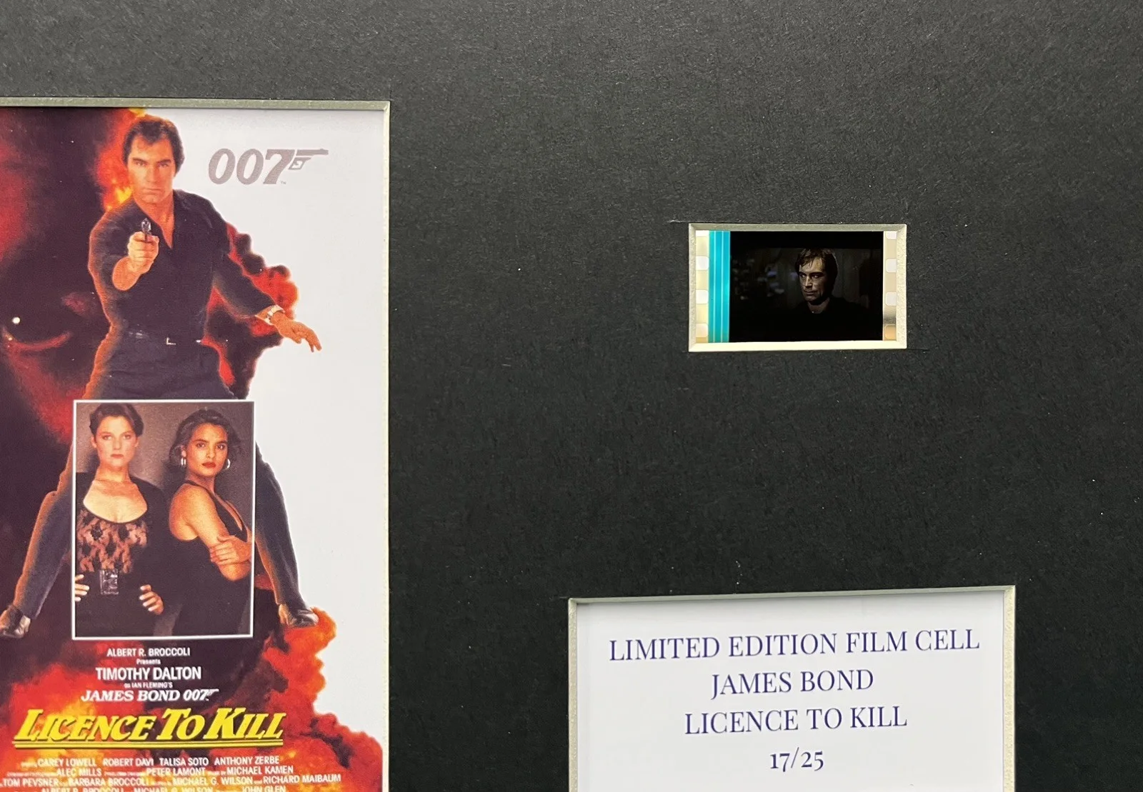 007 JAMES BOND. LICENCE TO KILL. 35mm Film Cell Mounted Display, изображение 3