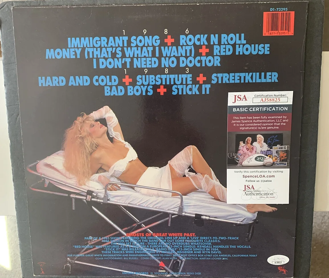 JACK RUSSELL SIGNED VINYL GREAT WHITE RECOVERY LIVE AUTOGRAPHED BY 3 JSA MARK, изображение 2