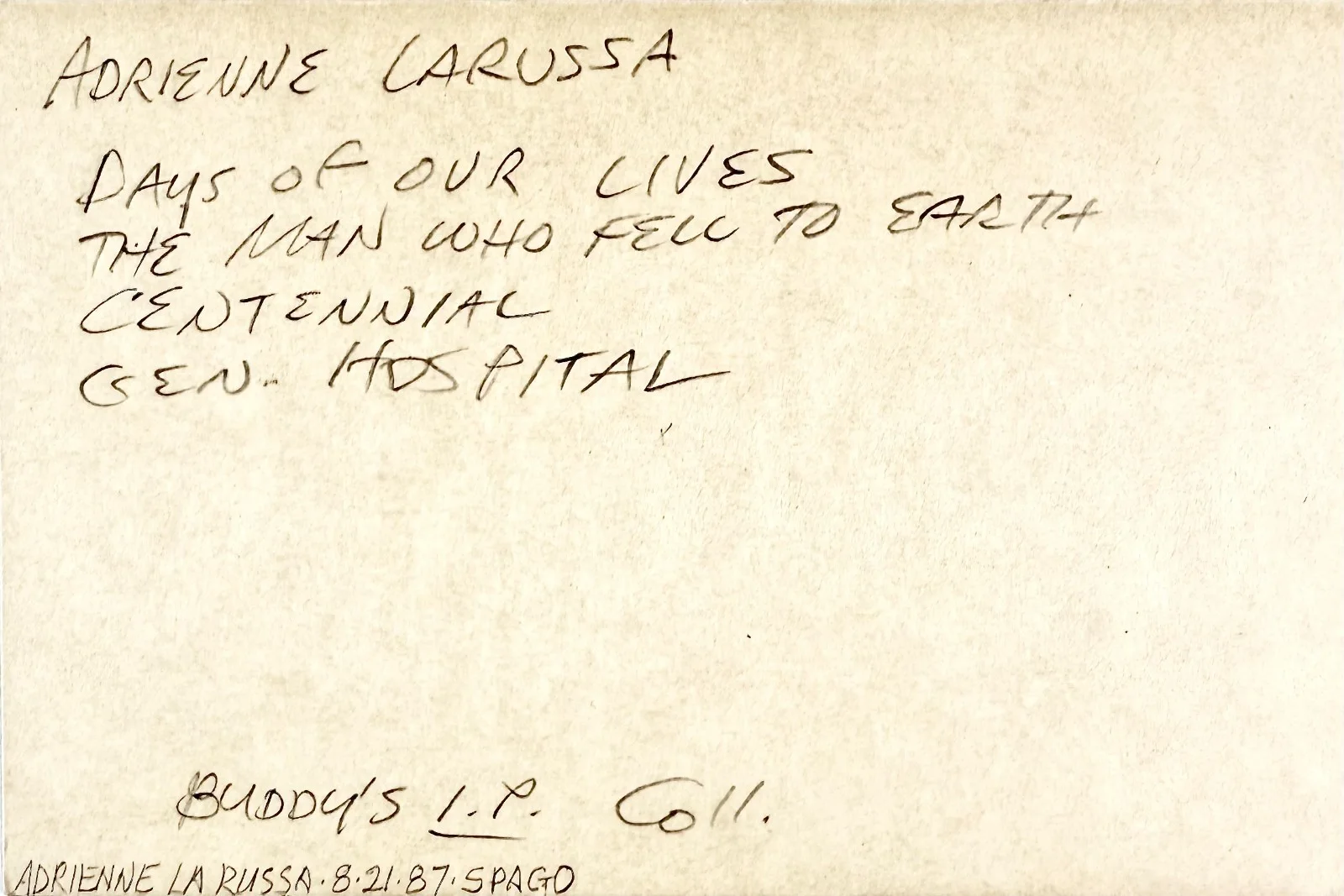Adrienne La Russa — ADRIENNE LA RUSSA Signed Autographed 4"x 6" INDEX CARD The Conspiracy of Torture, изображение 3