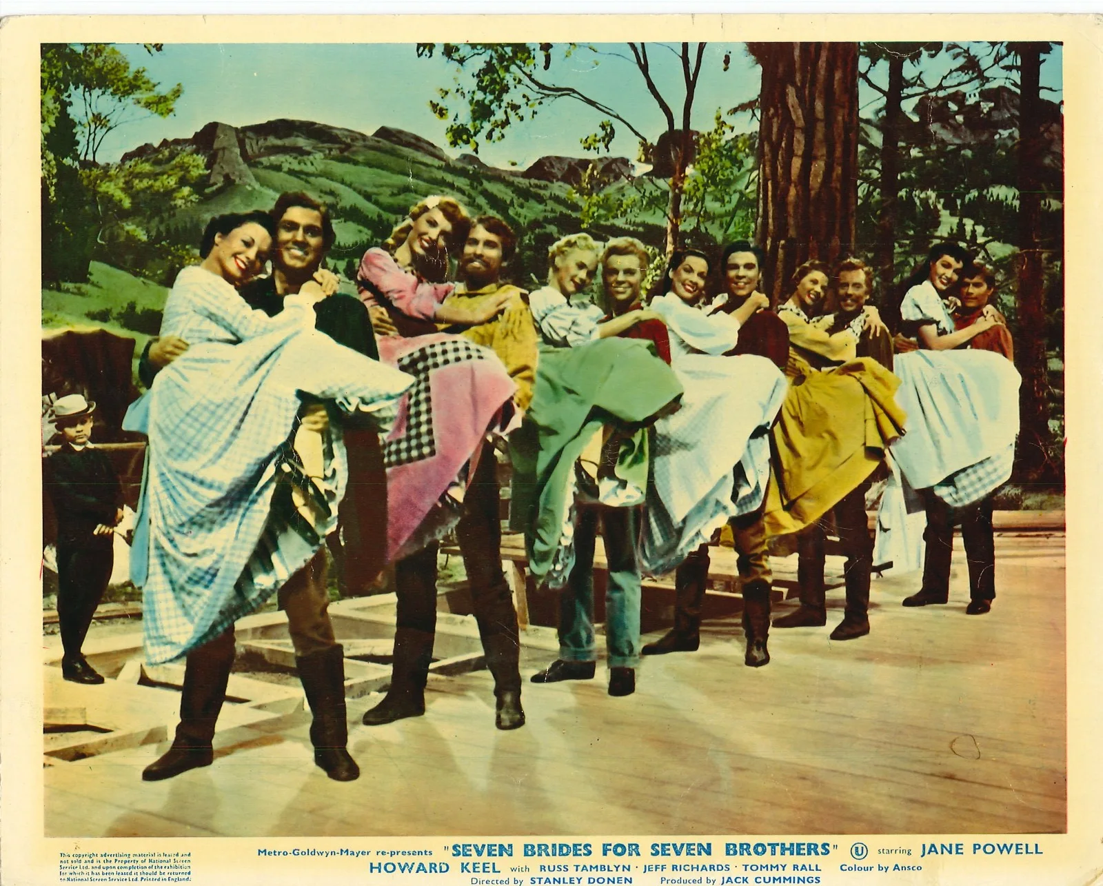 Seven Brides for Seven Brothers 6x ORIGINAL UK FOH Lobby Cards Trevor Howard '54, изображение 2