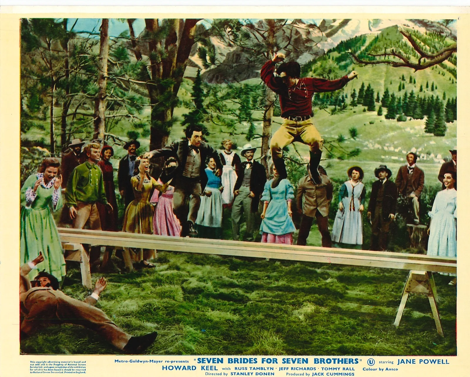 Seven Brides for Seven Brothers 6x ORIGINAL UK FOH Lobby Cards Trevor Howard '54, изображение 3
