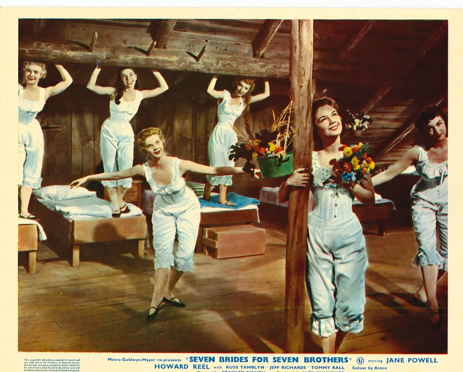 Seven Brides for Seven Brothers 6x ORIGINAL UK FOH Lobby Cards Trevor Howard '54, изображение 4