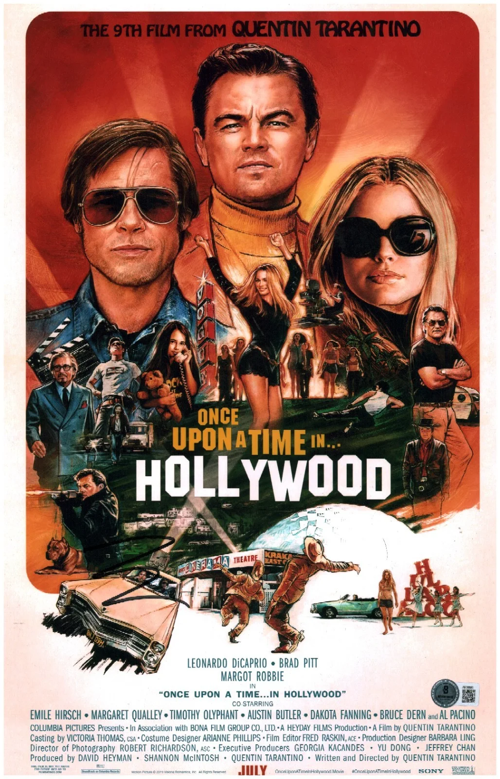 Leonardo Dicaprio — LEONARDO DICAPRIO SIGNED ONCE UPON A TIME IN HOLLYWOOD 11X17 PHOTO BAS LOA COA