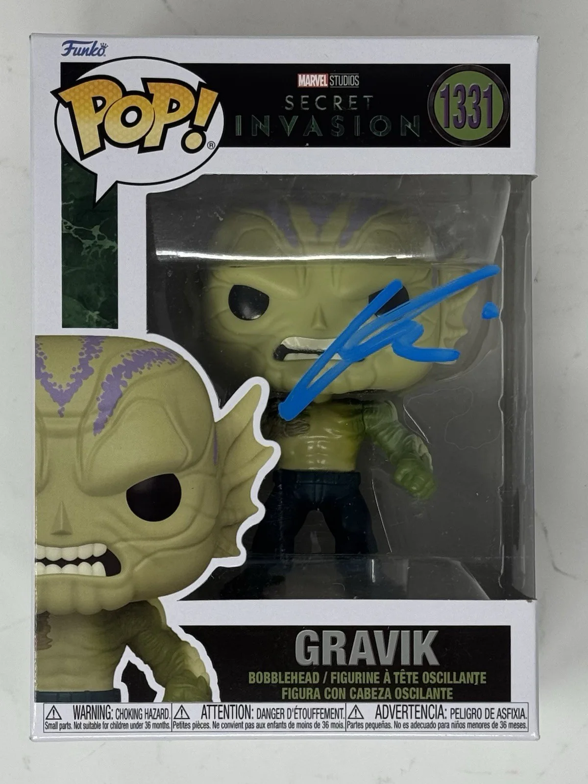Kingsley Ben-Adir — Kingsley Ben-Adir Signed Secret Invasion Gravik Funko Pop 1331 Marvel Beckett, image 2