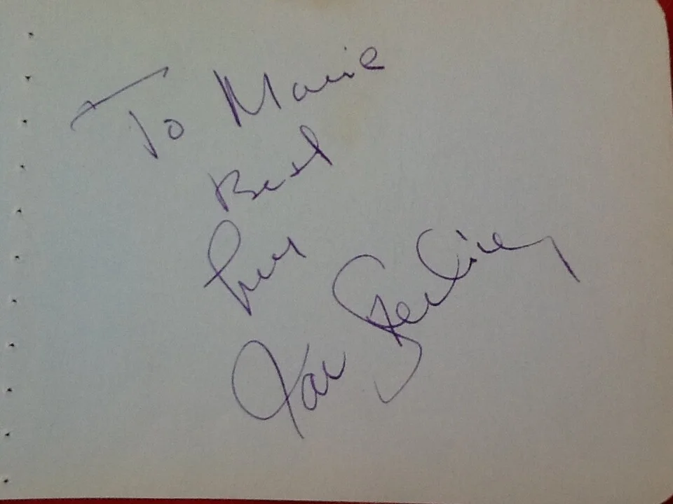 Jan Sterling SIGNED Paper 50s Movie Actress Johnny Belinda High & Mighty Noir, изображение 3