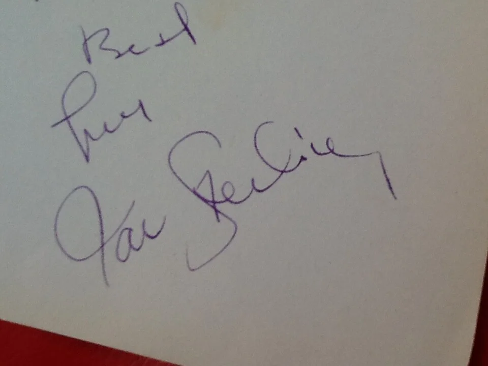 Jan Sterling SIGNED Paper 50s Movie Actress Johnny Belinda High & Mighty Noir, изображение 4