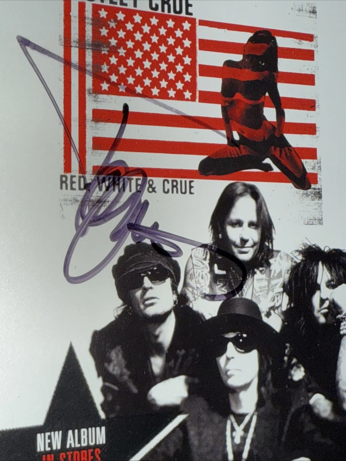 MOTELY CRUE Rare VTG 2005 PROMO Postcard Signed Tommy Lee 5x7 for Red White, изображение 2