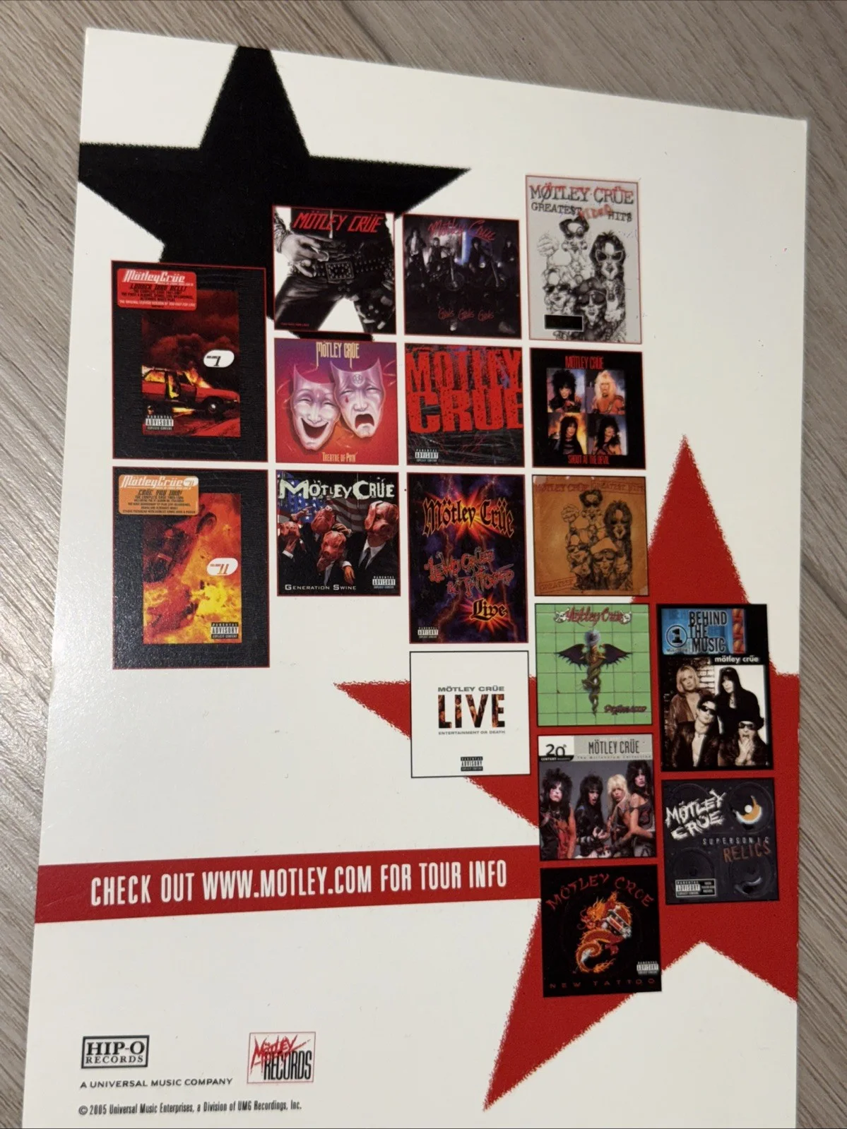 MOTELY CRUE Rare VTG 2005 PROMO Postcard Signed Tommy Lee 5x7 for Red White, изображение 3