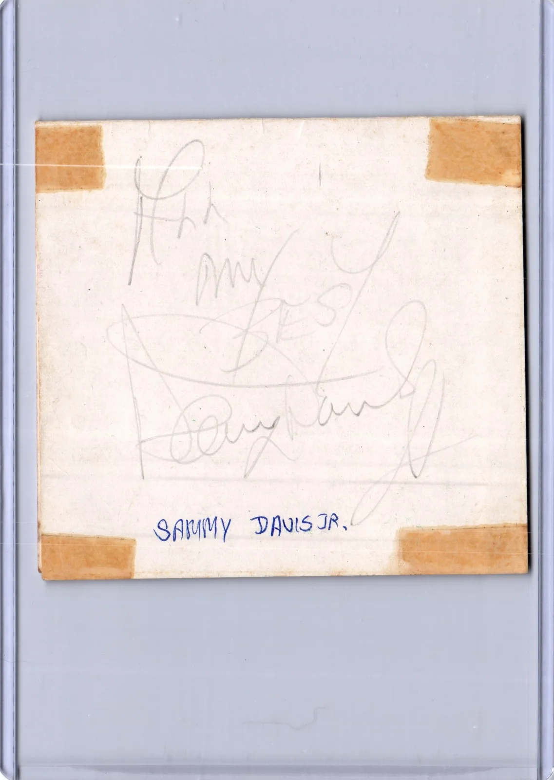 Sammy Davis Jr. Signed 4x4 Index Card Beckett BAS LOA AE49146 HOF Rat Pack, image 2