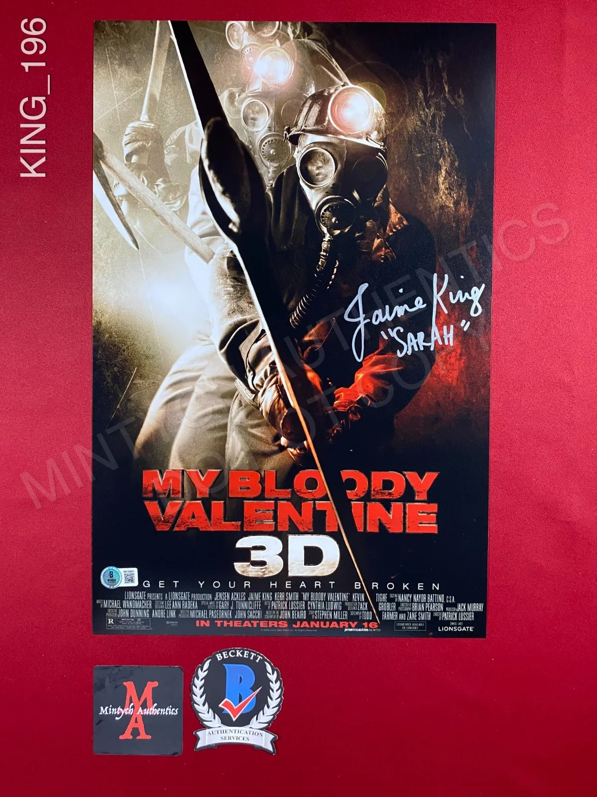 Jaime King — Jaime King autographed signed 11x17 photo My Bloody Valentine 2009 Beckett COA