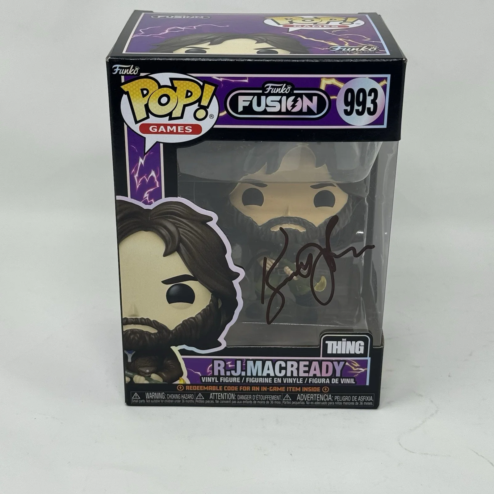 Kurt Russell — Kurt Russell Signed The Thing R.J. MacReady Funko Pop Autograph #993 Beckett COA, изображение 2