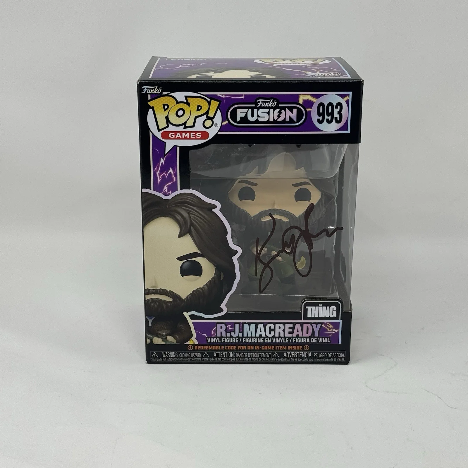 Kurt Russell — Kurt Russell Signed The Thing R.J. MacReady Funko Pop Autograph #993 Beckett COA, изображение 3
