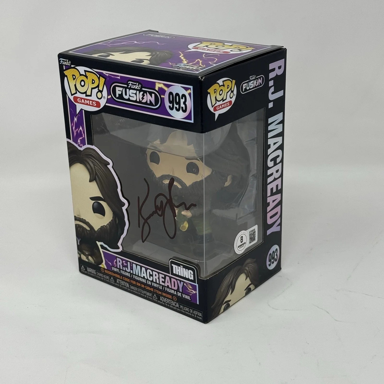 Kurt Russell — Kurt Russell Signed The Thing R.J. MacReady Funko Pop Autograph #993 Beckett COA, изображение 4