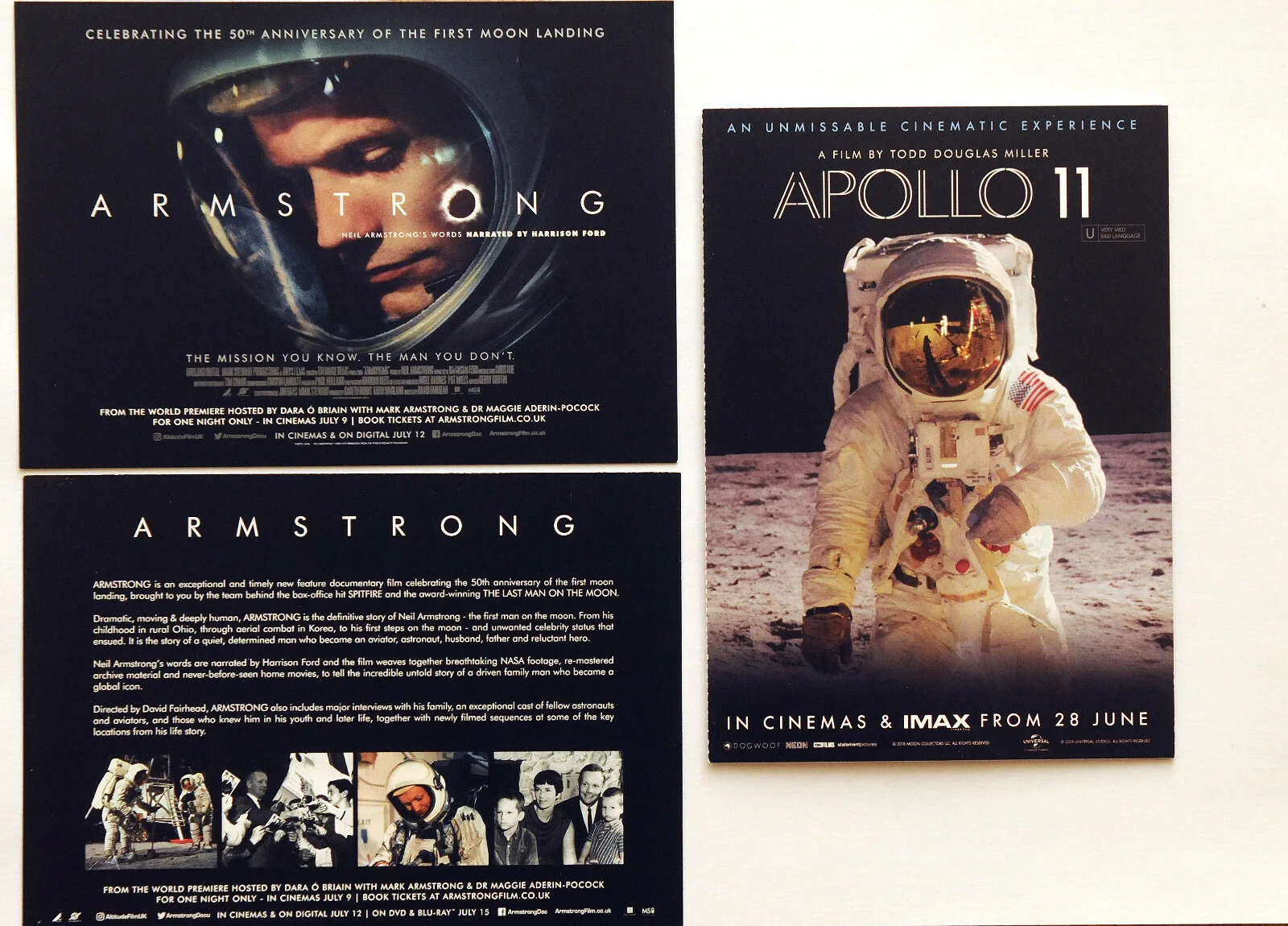 APOLLO 11 & ARMSTRONG FILM POSTCARDS - NEIL ARMSTRONG FIRST MOON LANDING, изображение 2