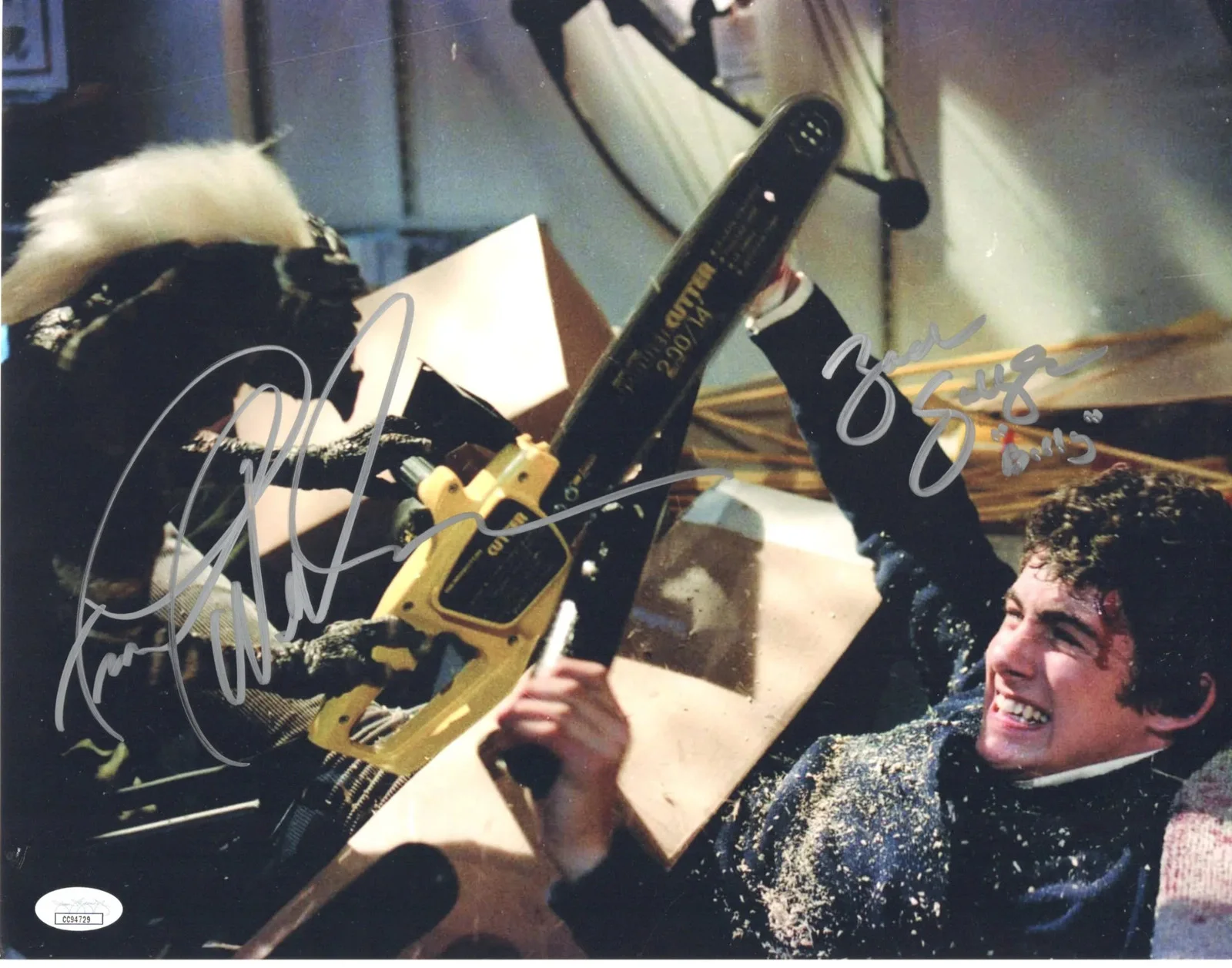 Zach Galligan & Frank Welker — Zach Galligan & Frank Welker signed 11x14 Photo Billy Stripe Gremlins JSA
