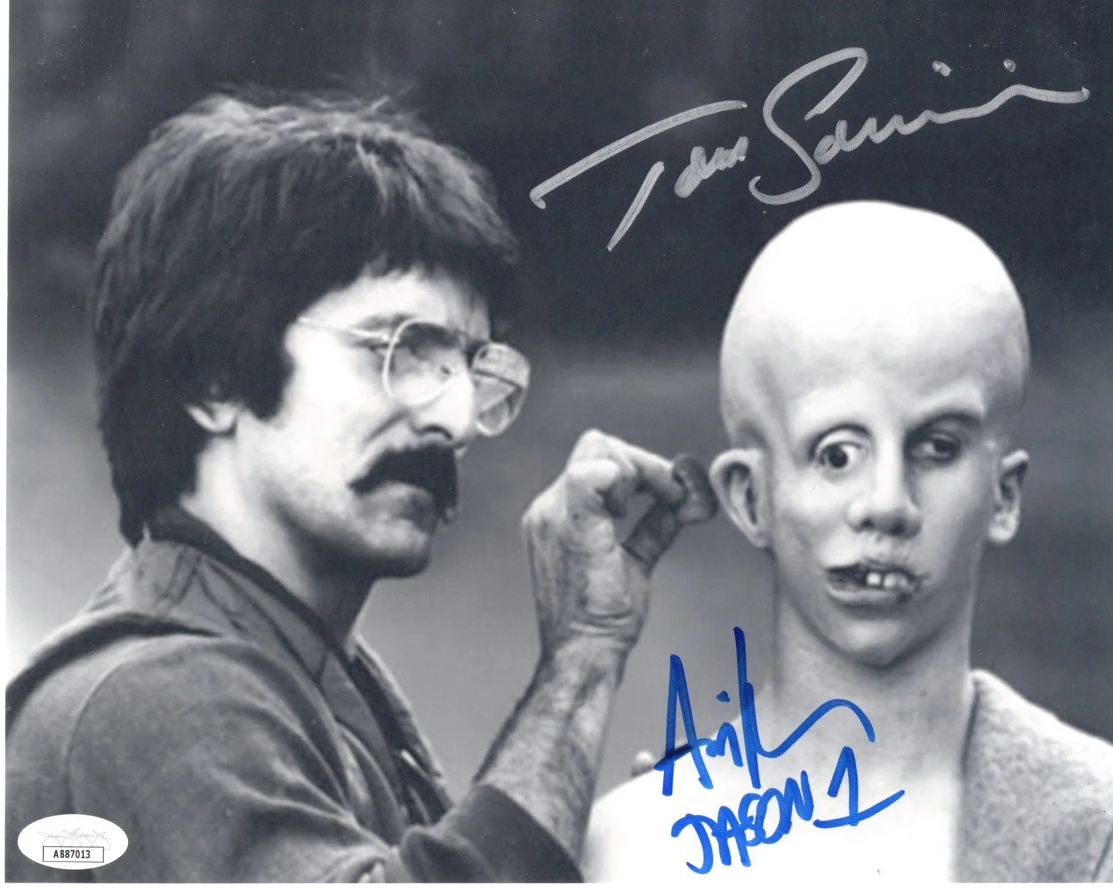 Tom Savini & Ari Lehman — Tom Savini & Ari Lehman signed 8x10 Photo SFX Jason Voorhees Friday the 13th JSA