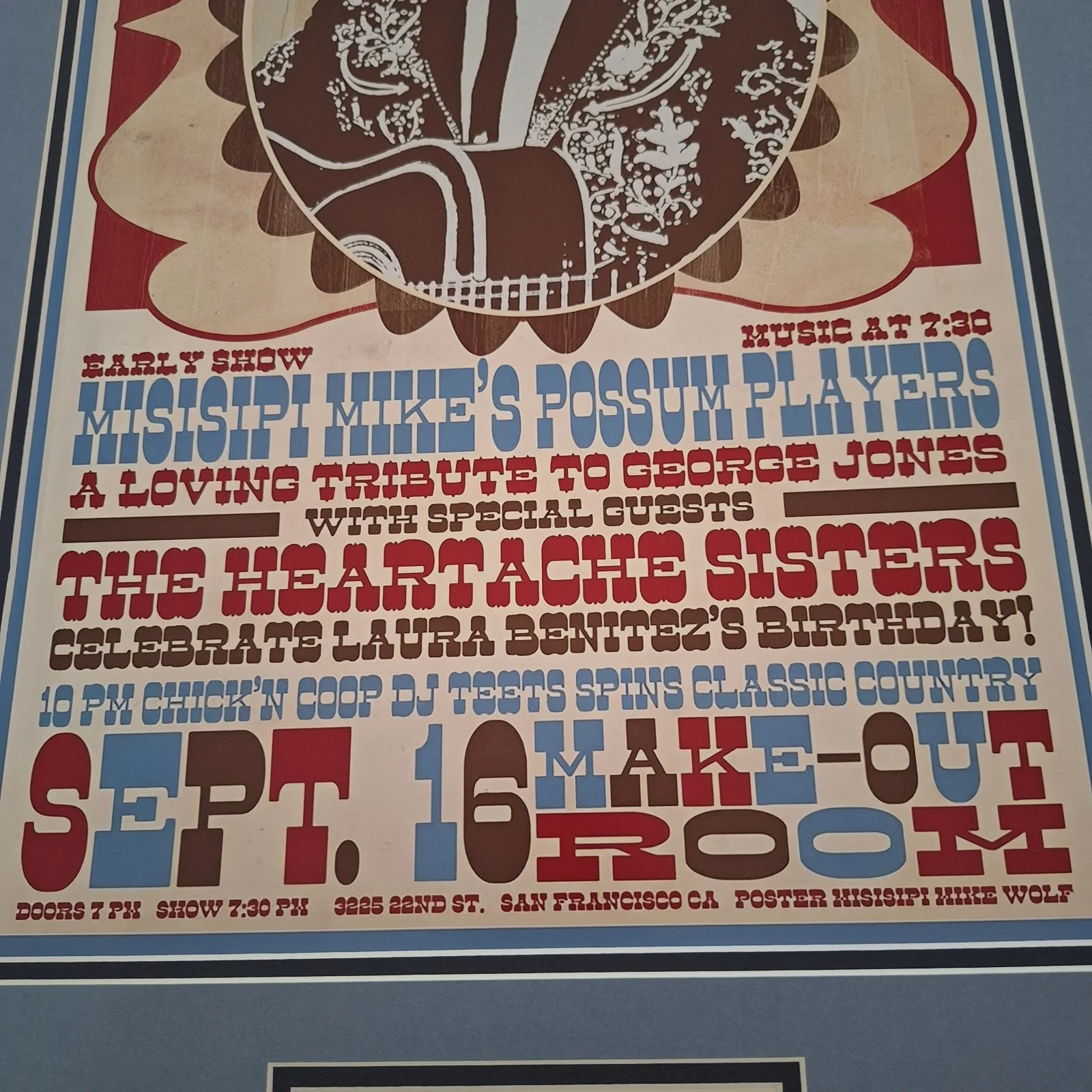 George Jones"Tribute Concert" Poster With Cut Signature And Custom Framing JSA, image 3