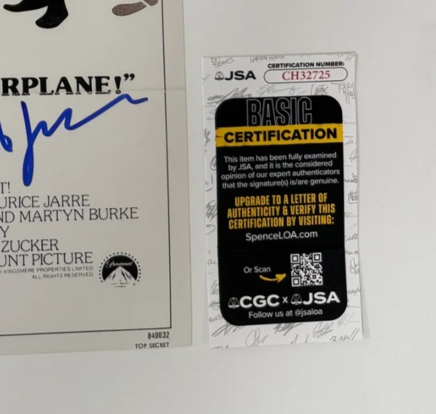 DAVID ZUCKER — DAVID ZUCKER Authentic Hand-signed "TOP SECRET! Director" 12x18 Photo (JSA COA), image 2
